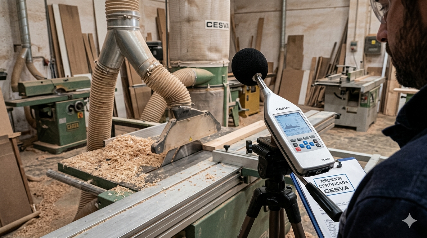 Certificación acústica en entorno de taller y maquinaria industrial en Córdoba